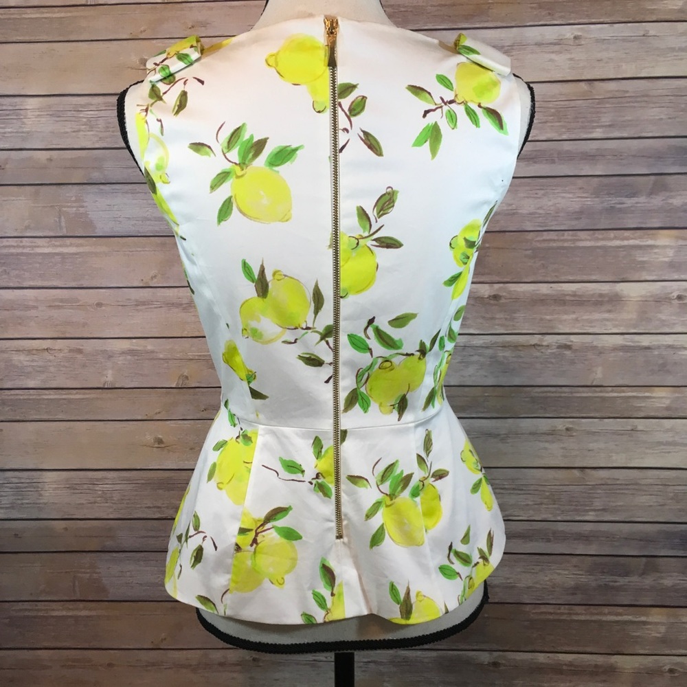 🎉PRICE DROP🎉Kate Spade Thalia Lemon  peplum top - Picture 5 of 7