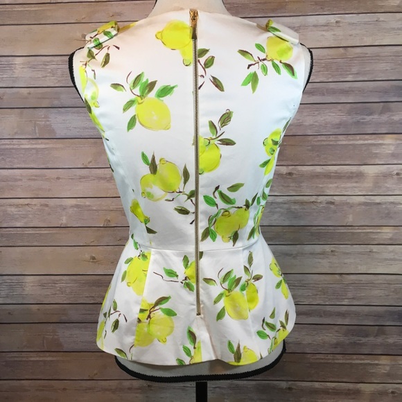 🎉PRICE DROP🎉Kate Spade Thalia Lemon  peplum top - Picture 5 of 7