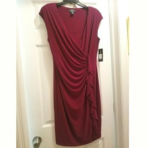 NWT American Living raspberry ruched dress Sz 14