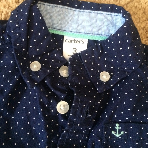Dark and light blue baby button down - Picture 4 of 4