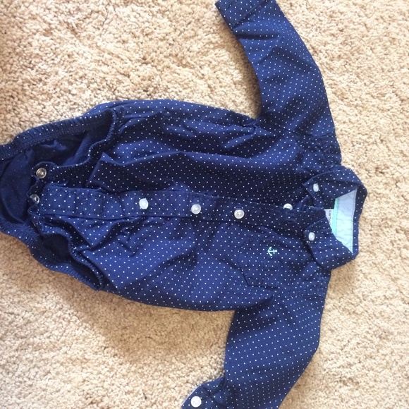 Dark and light blue baby button down - Picture 2 of 4