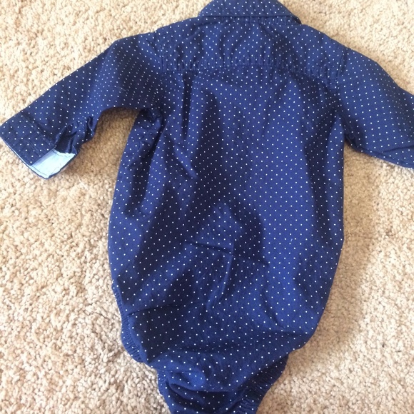 Dark and light blue baby button down - Picture 3 of 4