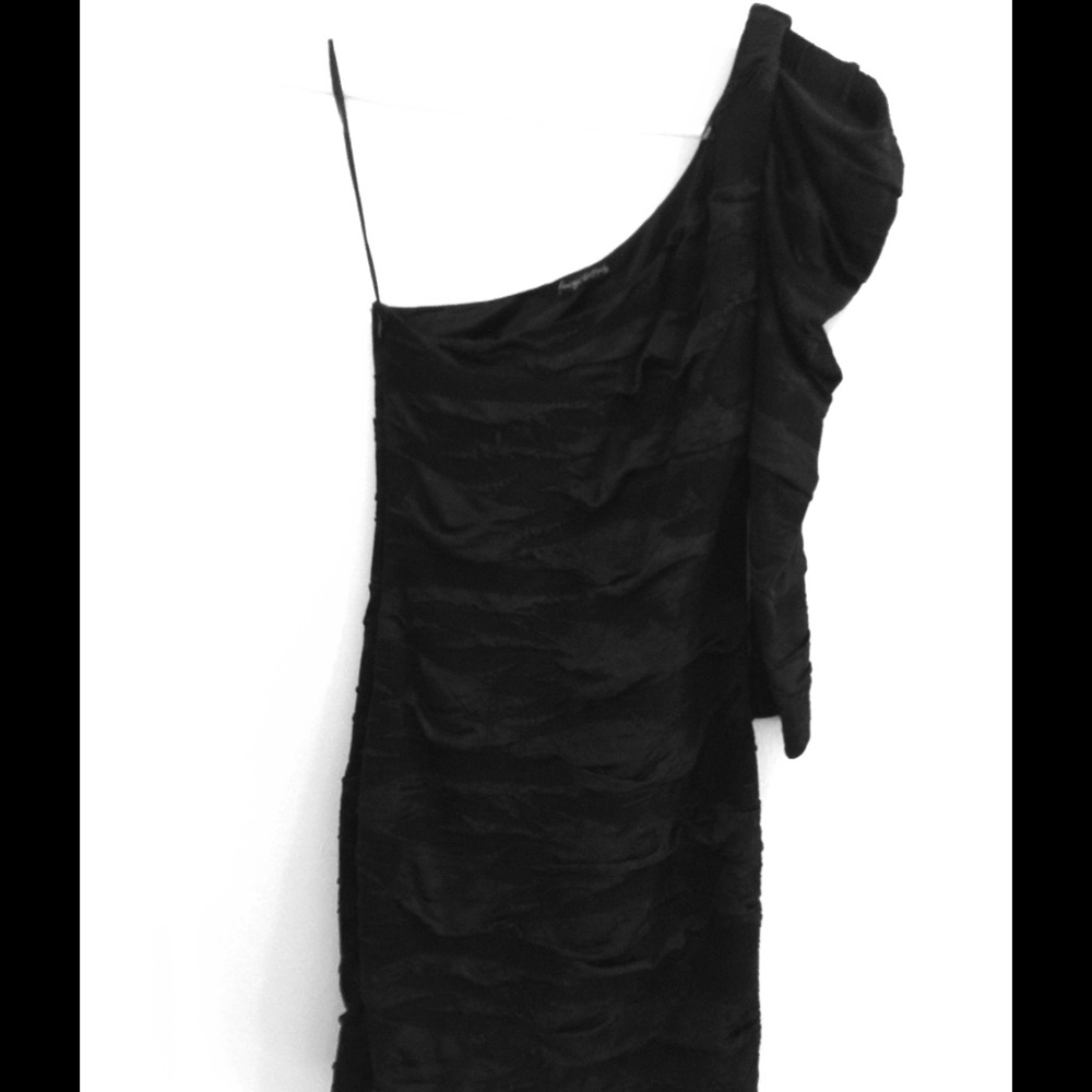 Black bandage one shoulder dress