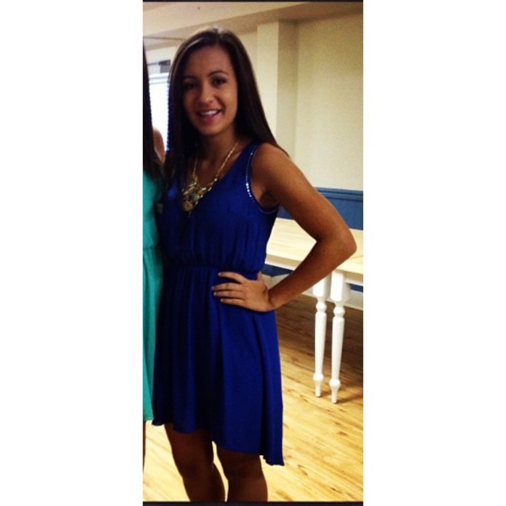 Blue chiffon dress - worn once