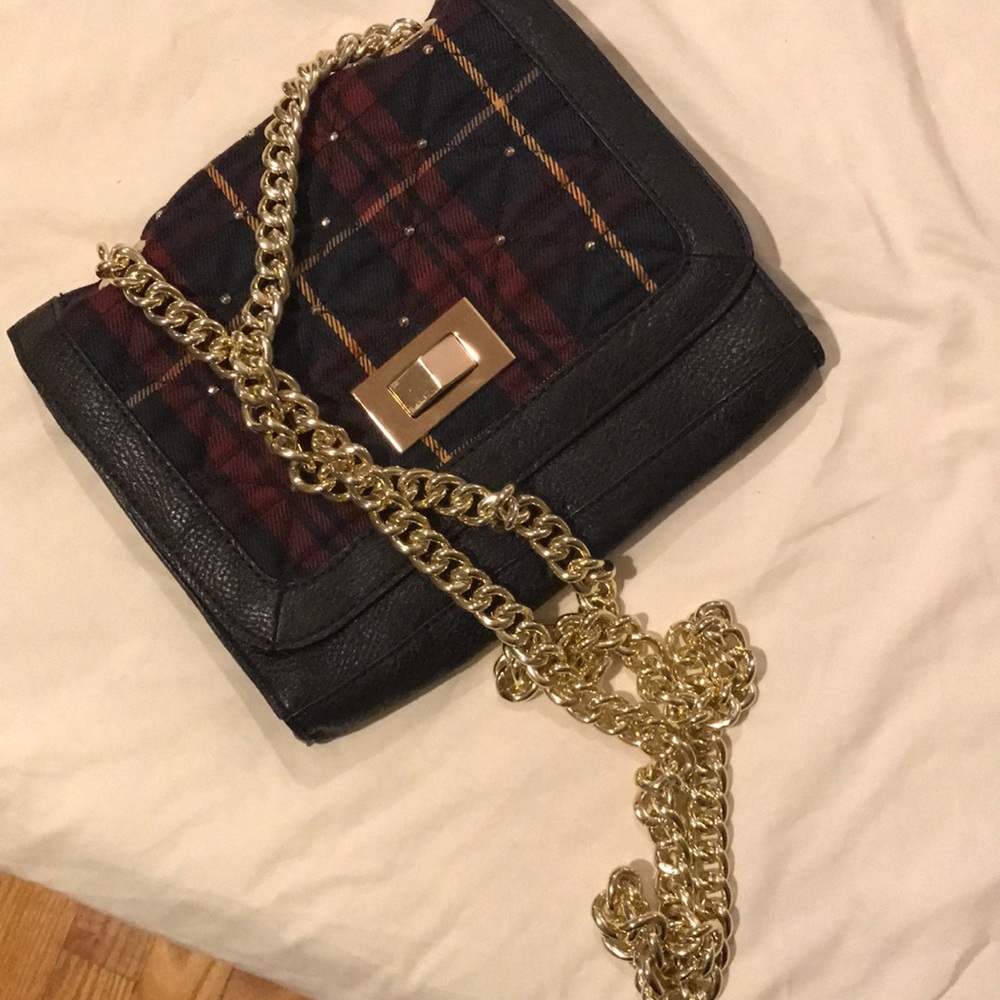 Leather plaid side purse!!