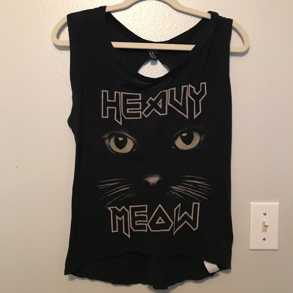 EDGY BLACK TANK WITH CUTE CUT OUT BACK