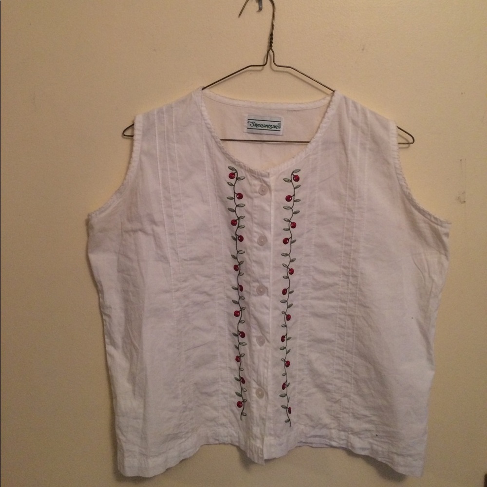 White linen tank top