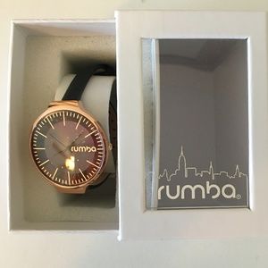 NWOT Rumba Orchard Leather Wristwatch-New in Case