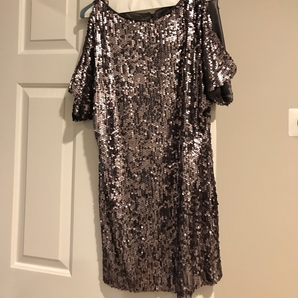 Sequin grey mini dress
