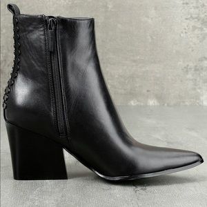 Kendall + Kylie Felix Black Leather Ankle Boots