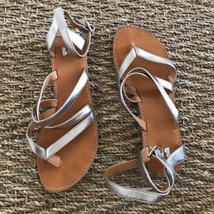 Silver gladiator type sandles