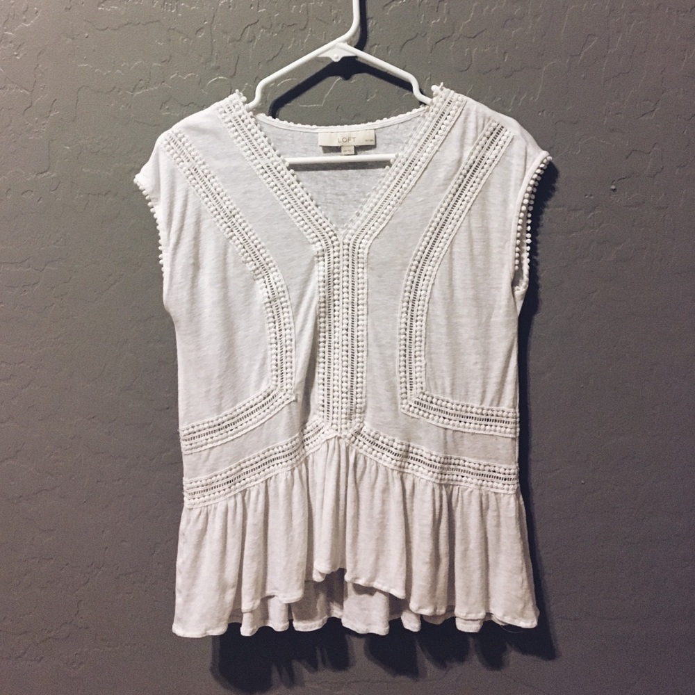 Super cute LOFT white flowy shirt!!(: