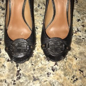 Tory burch peep toe wedges