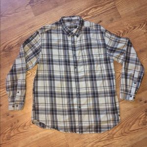 Men's Long Sleeve Plaid Button-up Shirt, Size XXL