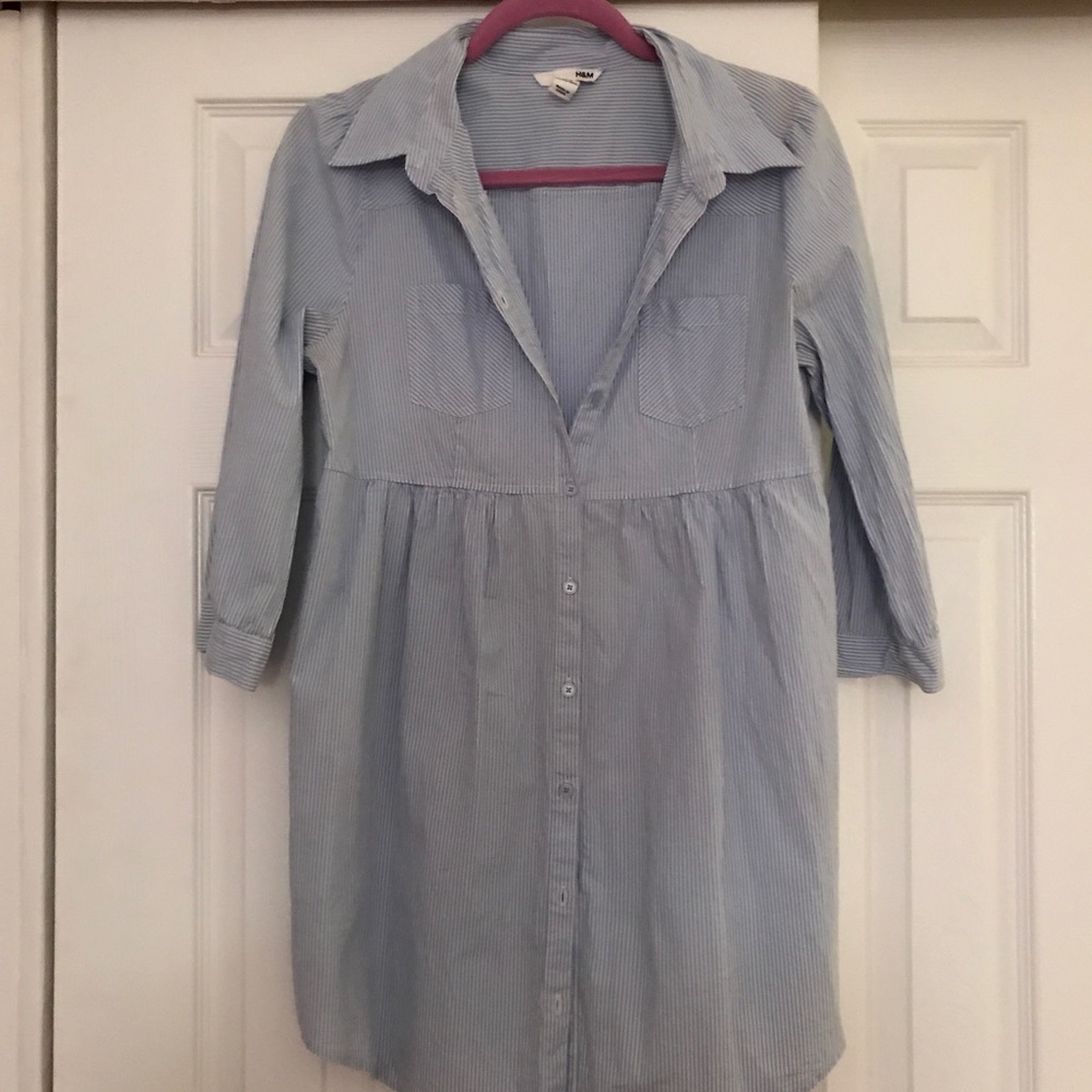 H&m blue and white stripe dress