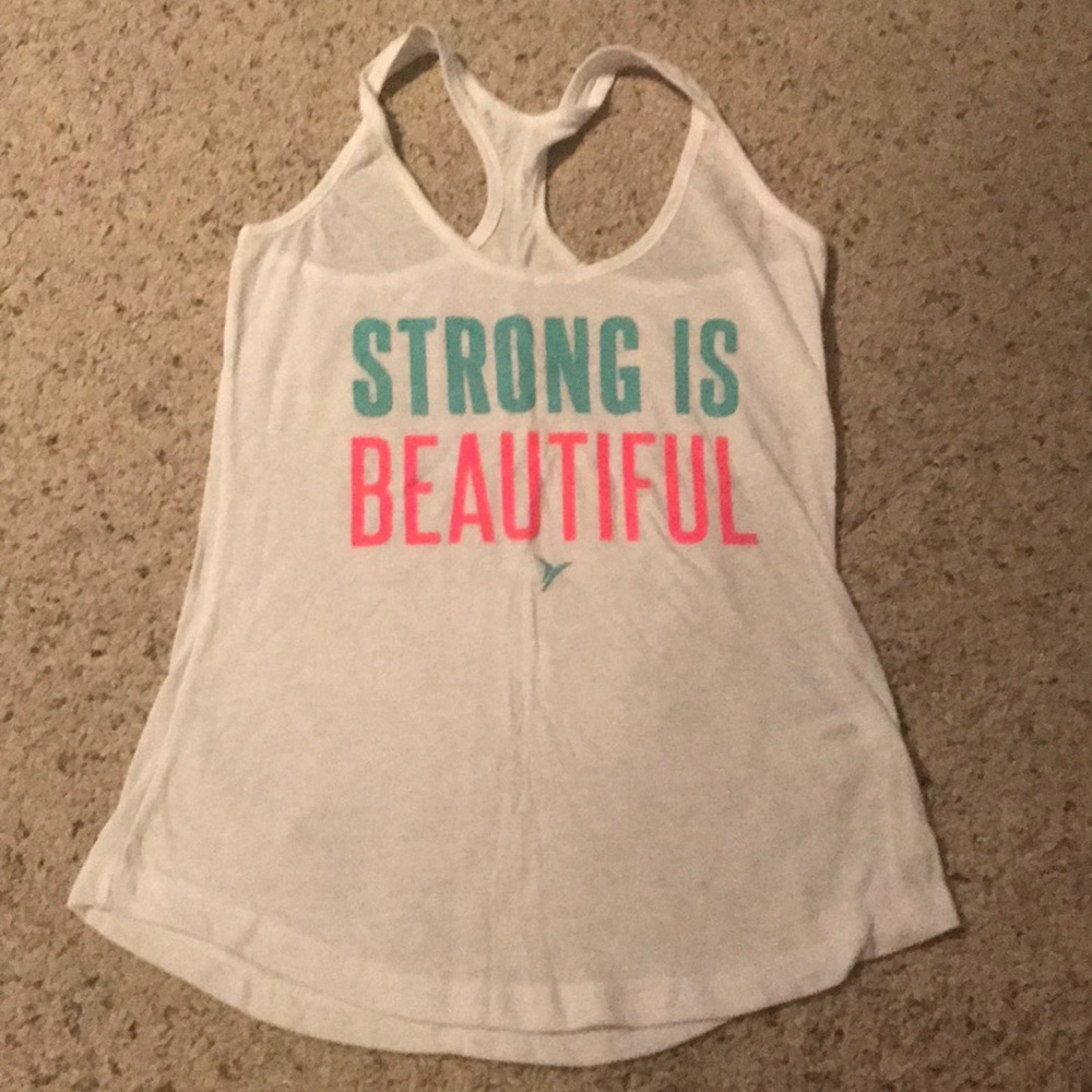 Old Navy XS Small Tank - "Strong is beautiful"