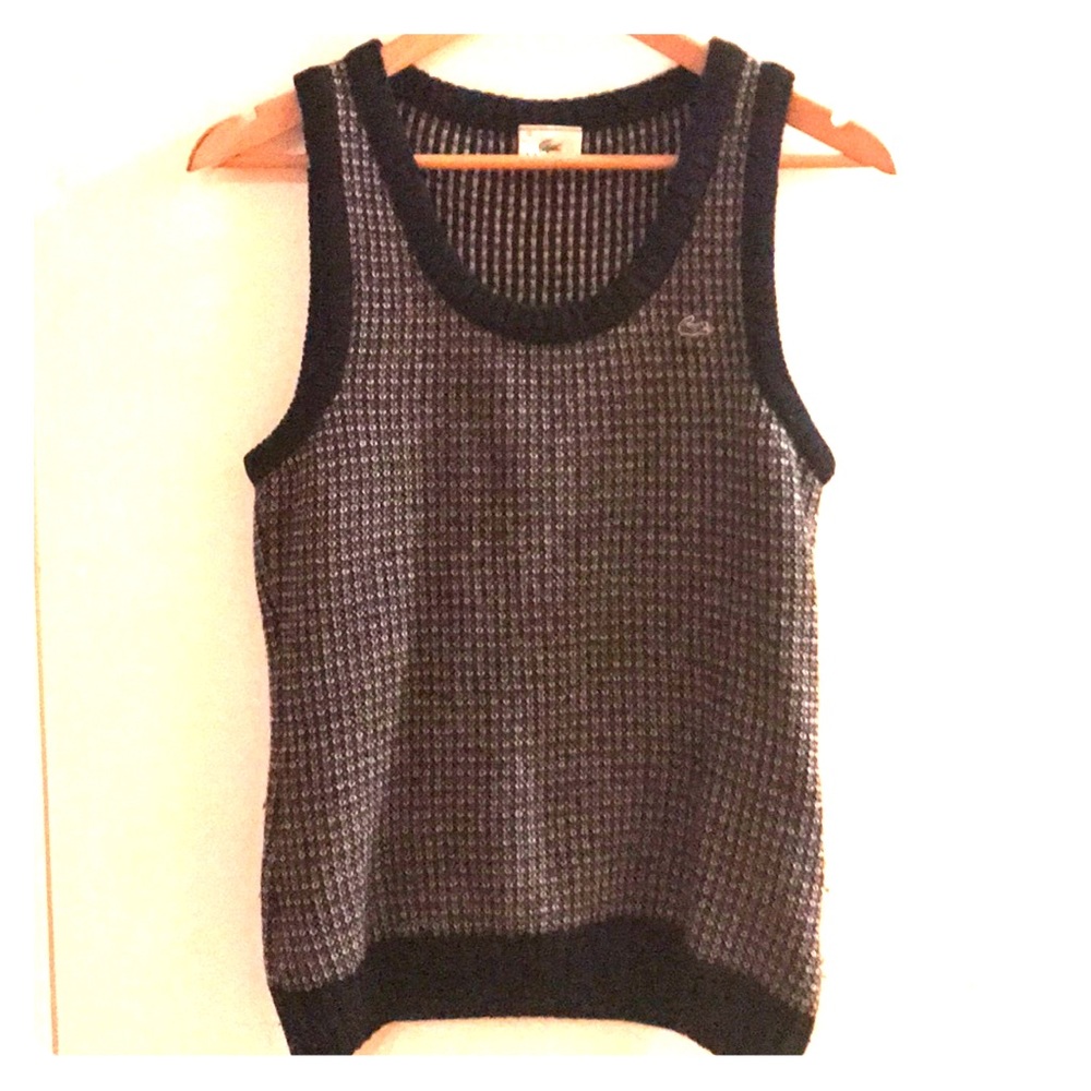 Vintage Lacoste black and white sweater vest