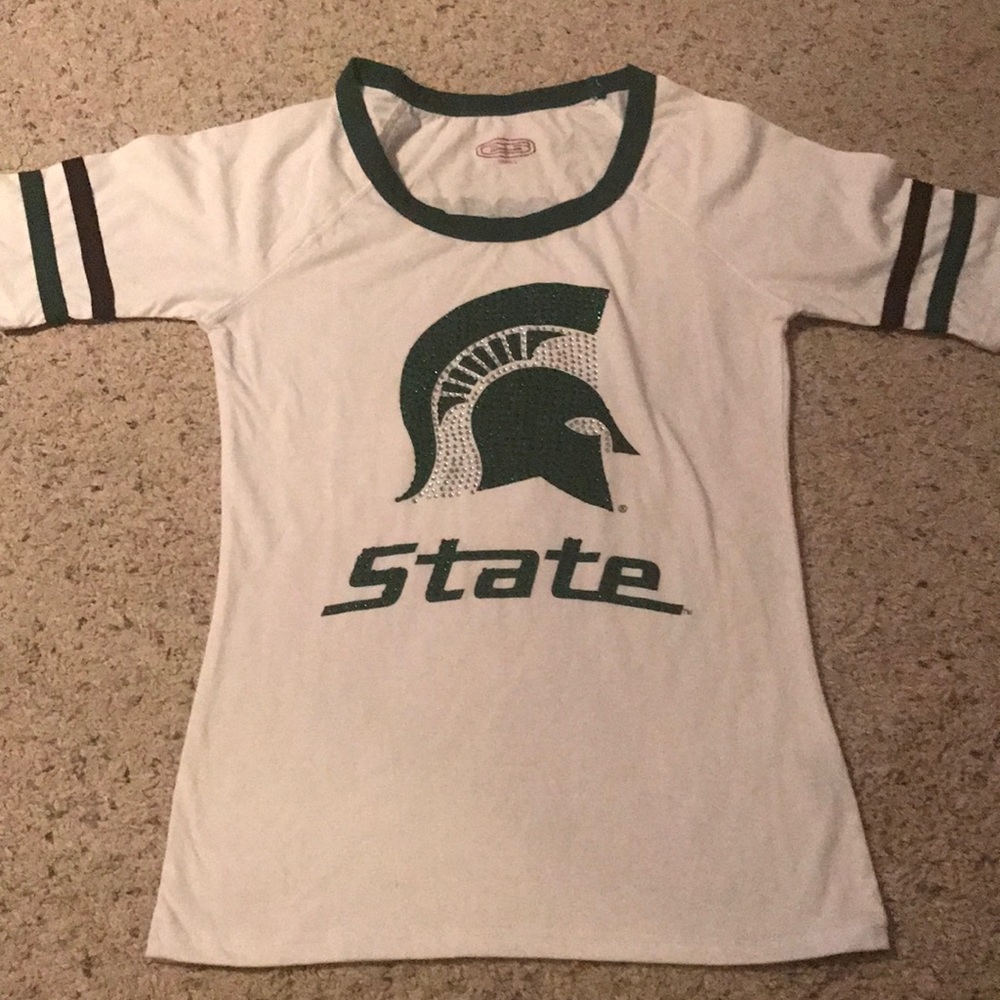 Michigan State Small Tee - Blinged Spartan - NEW