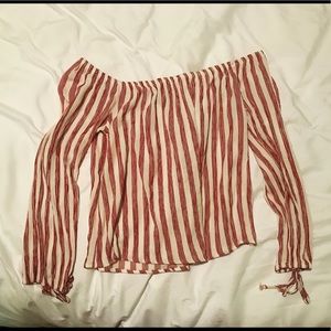 SOLD Striped Off the shoulder top