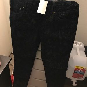 H&M NWT Damask Print SLIM LEG PANTS SIZE 12