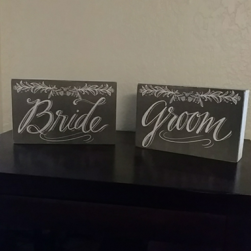 Bride and Groom Sign Set