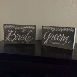 Bride and Groom Sign Set