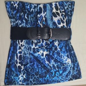 👋🏻NWOT Rue21 blue leopard print tube top