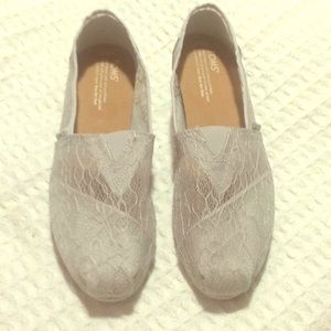 Tom's grey Lacey classic slip-on size 8.5