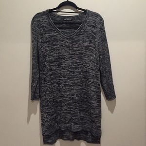 Cable & Guage Long Sweater with 3/4 Length Sleeves