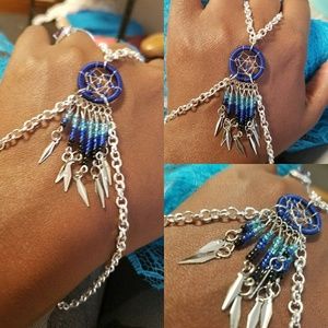 Custom made ring bracelet silver dream catcher