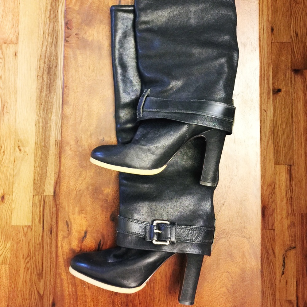 Theory fold over knee high boot