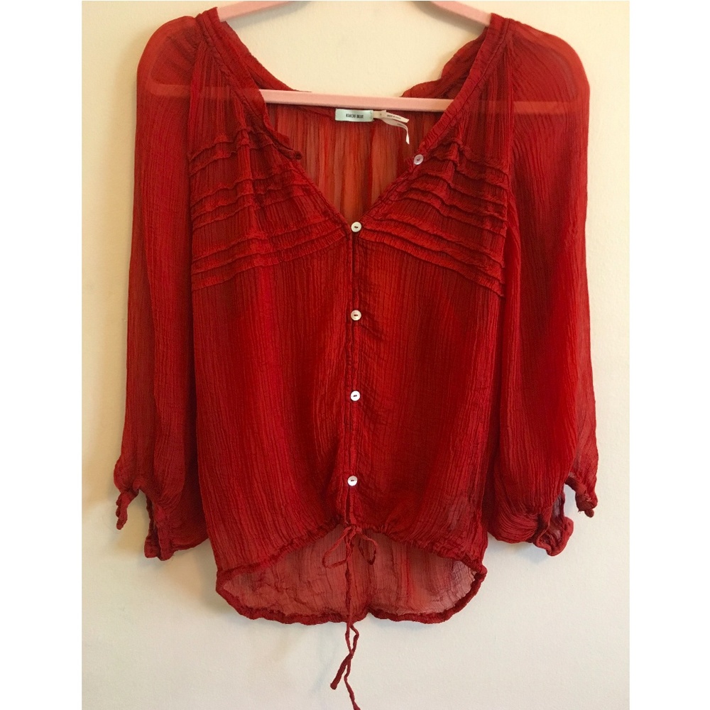 Urban Outfitters Pleated Peasant Blouse