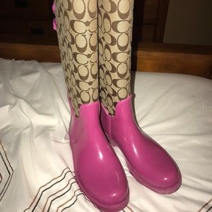 Authentic coach rain boots, size 7