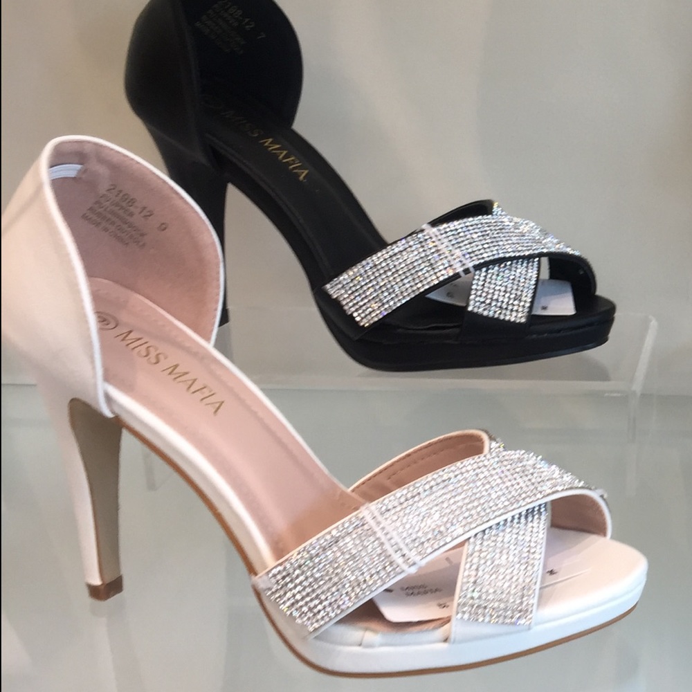 Miss Mafia White Diamond Bridal High Heel