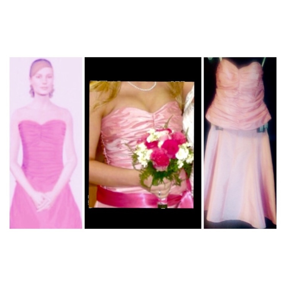 David's Bridal Pink Taffeta Two Piece Dress