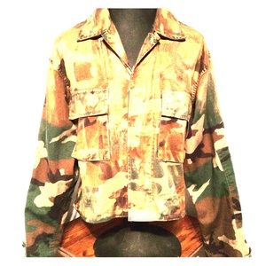 Glammed Up Army Surplus Camo Cropped Jacket!
