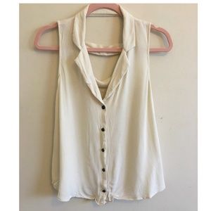 Lush Sleeveless Ladder-Back Blouse