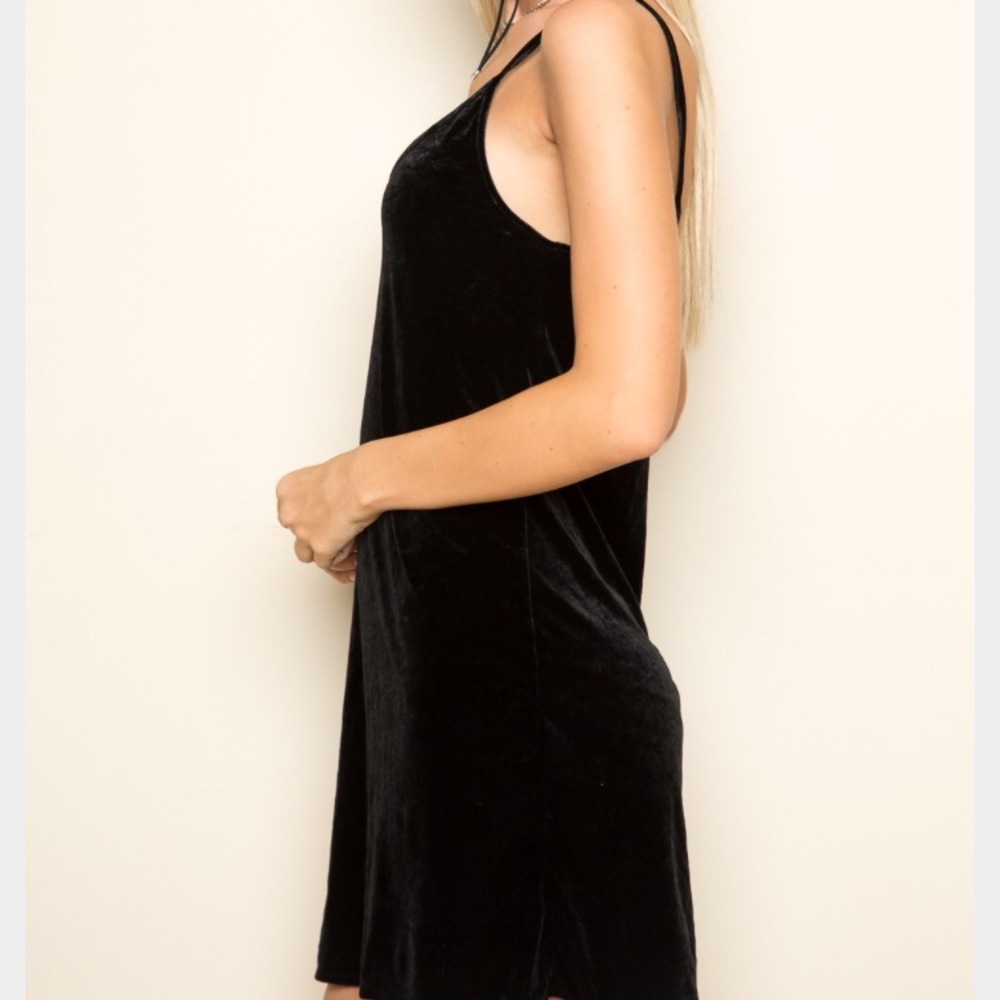 NWOT brandy Melville black velvet dress - Picture 2 of 6