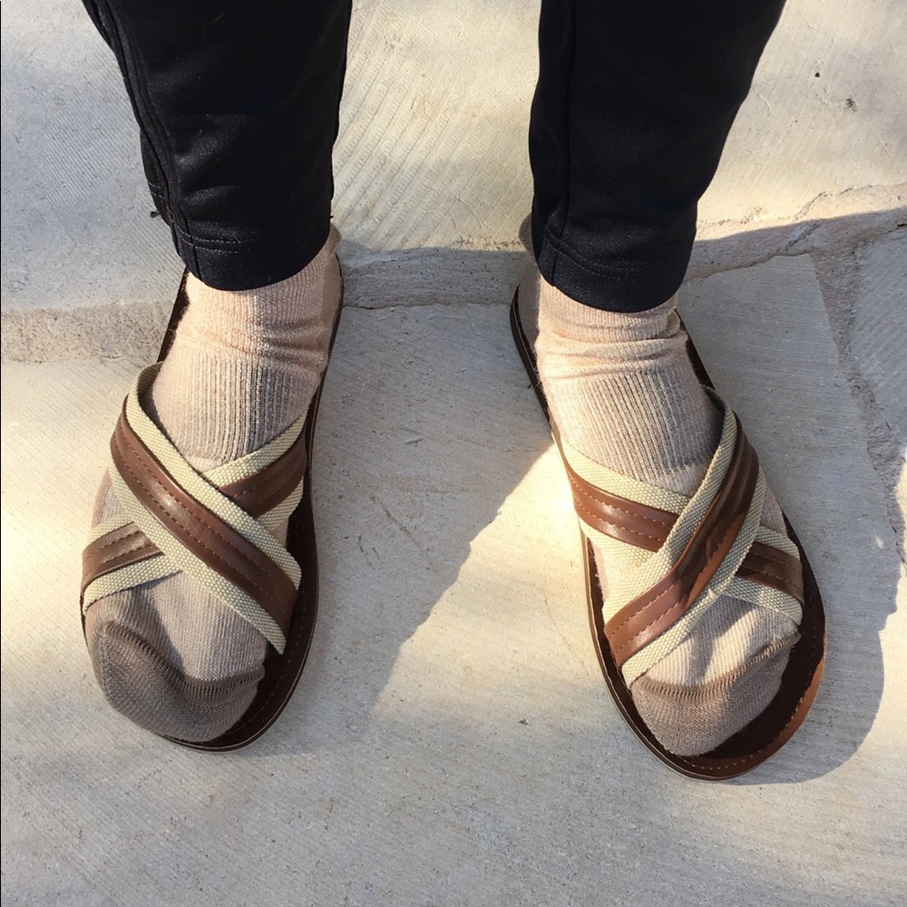 Brown Sandals Slip Ons