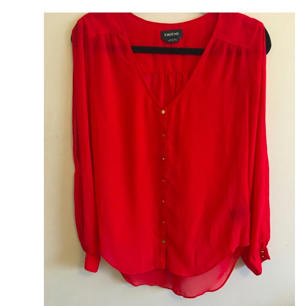 bebe Slit Sleeve Blouse