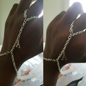 Custom made letter name bracelet ring