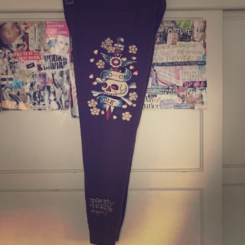 Authentic Ed Hardy Leggings- Brown