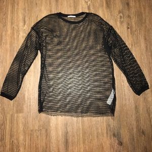 Black Fishnet Long Sleeve Top by Zara