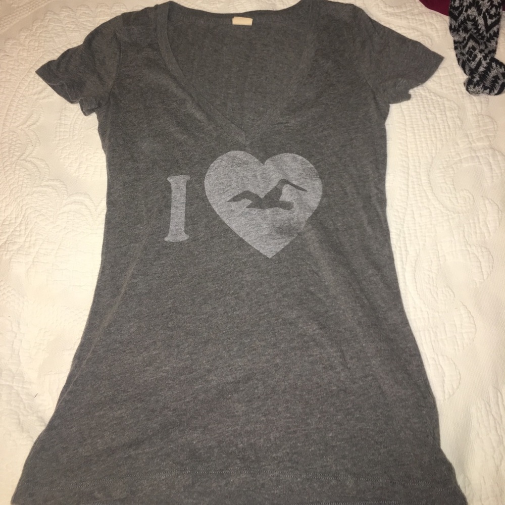 grey hollister vneck