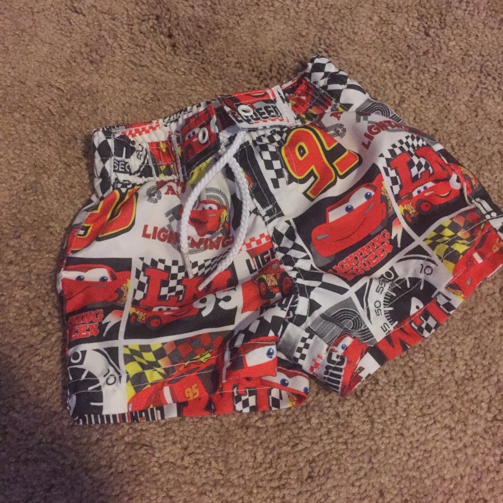 Car's Disney swim trunks 0-3 mos