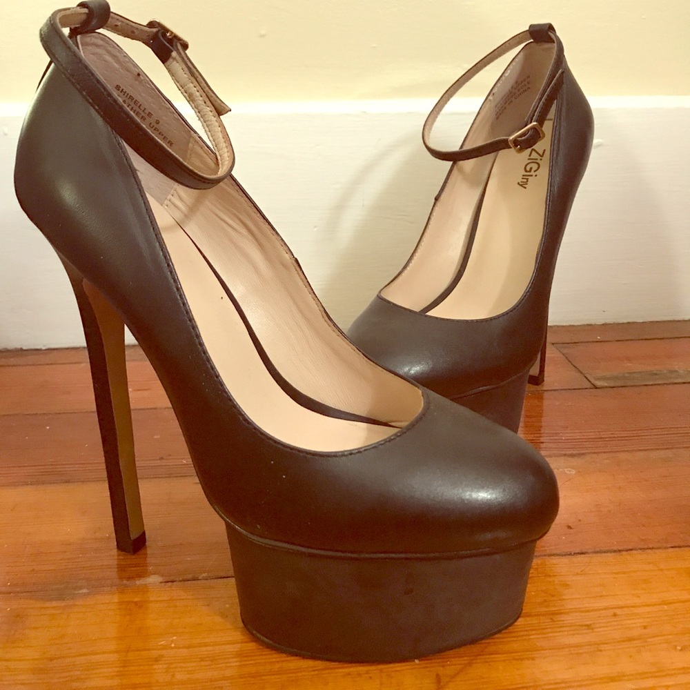 Black ankle strap Mary Janes