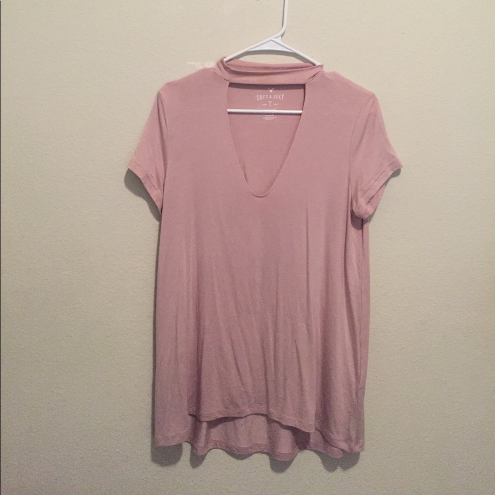 AEO Pink Choker Soft & Sexy Tee Shirt