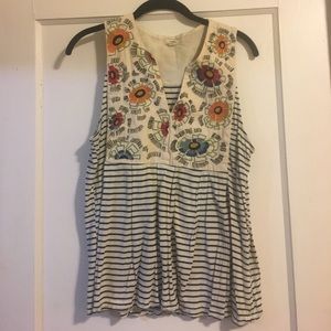 Anthropology Floral Tank Top