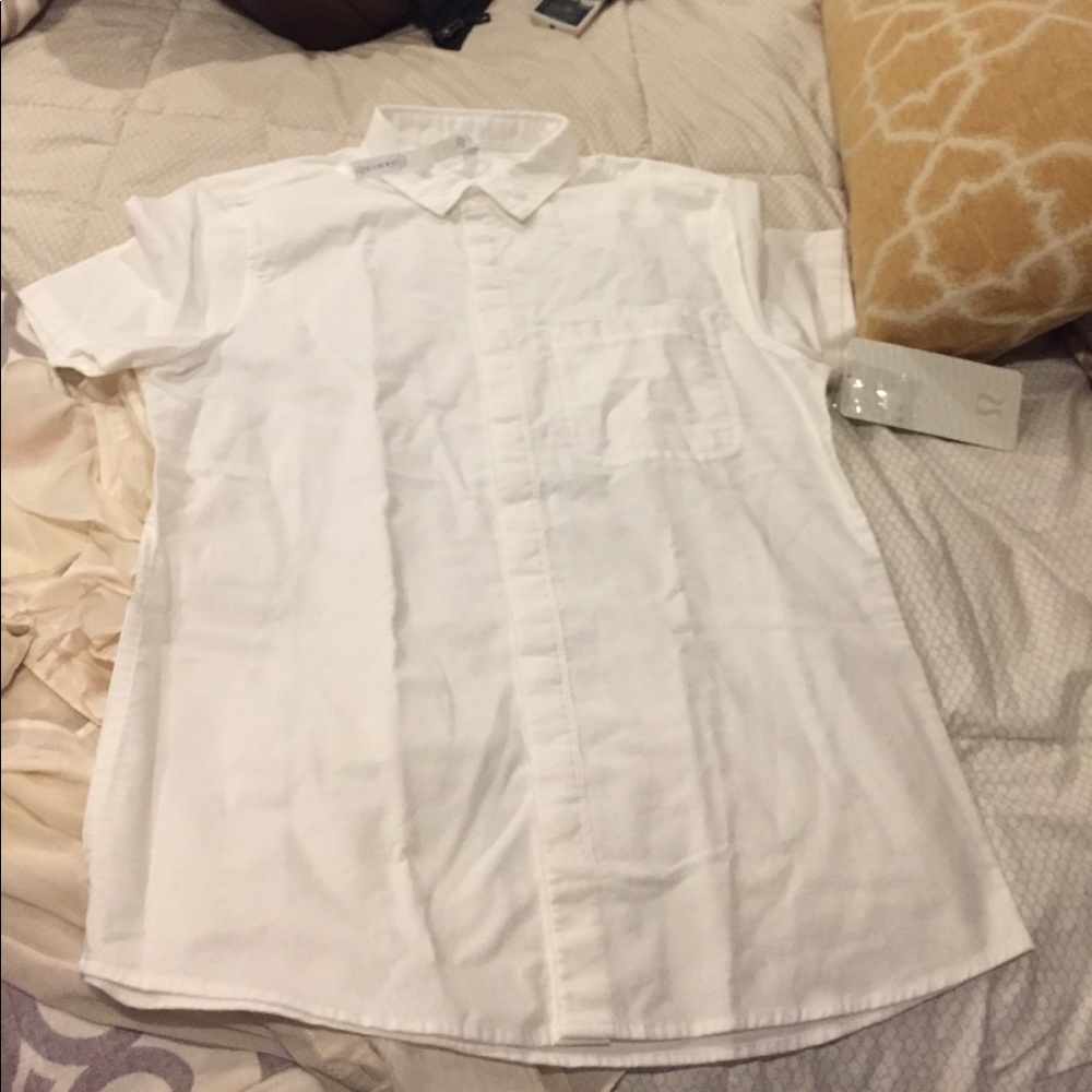 Brand new white men's button down shirt