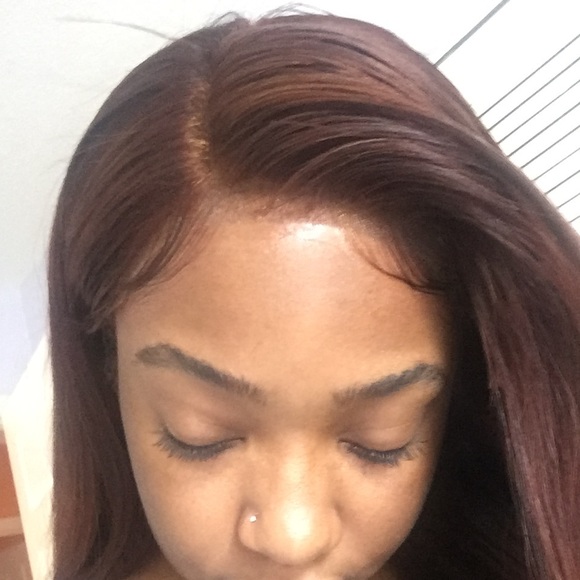 Auburn lace frontal wig